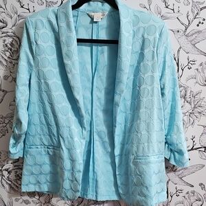 Christopher & Banks Light Blue Textured Blazer